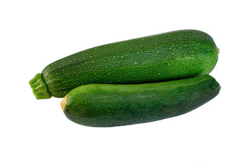 Fresh pair of zuchini isolated on white