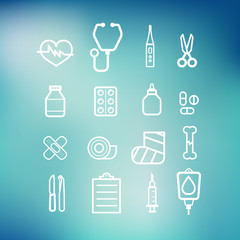 medical icons set