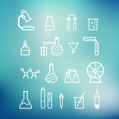 laboratory icons set