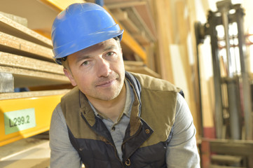 Portrait of smiling operator looking at camera