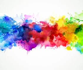 Deurstickers Bright watercolor stains © artant