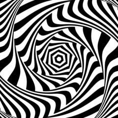 Illusion of vortex movement. Abstract op art design.