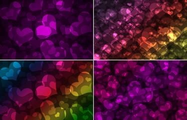 hearts bokeh, Valentines day background