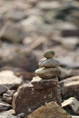 Stone pyramid.