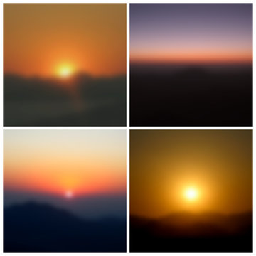 Sunset blurred backgrounds