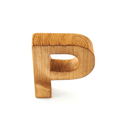 Capital block wooden letter isolated