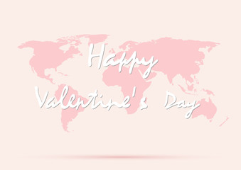 World map valentine illustration