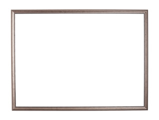 Empty copyspace wooden picture frame isolated