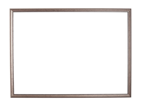 Empty copyspace wooden picture frame isolated