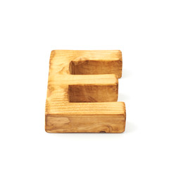 Capital block wooden letter isolated