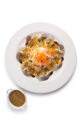 Fresh shrimp with wasabi