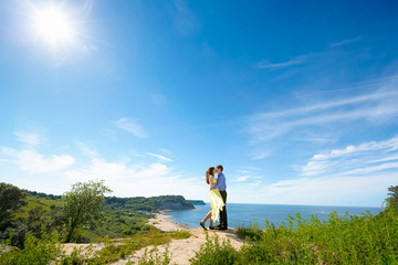 A pair of lovers on a cliff