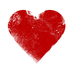 Valentine Heart - Grunge Vector Illustration Background - 77529892