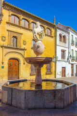 small decorative fountain in city of Cordoba, Spain