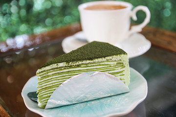 green tea crepe cake
