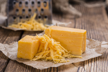 Cheddar Cheese (grated) - obrazy, fototapety, plakaty