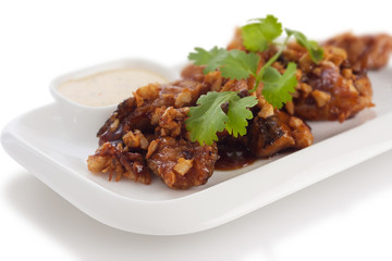 Fried pork with garlic pepper