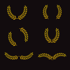 Laurel vector icon set.