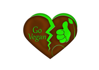 Go Vegan - Fleisch Herz