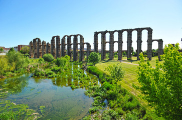 Roman aqueduct of Los Milagros, Merida, Spain