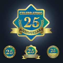 Celebrating 25 Years Anniversary - Blue seal with golden ribbon