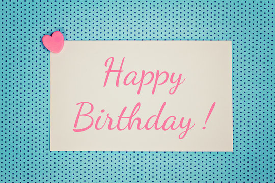 greeting card - pink and blue happy birthday