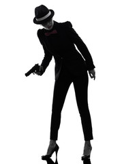 woman gun gangster killer silhouette
