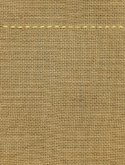 Seam on fabric background