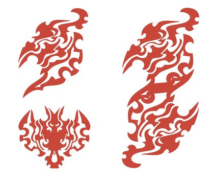 Flaming phoenix symbols