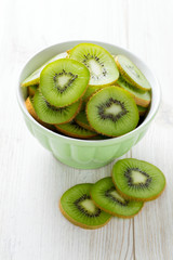 kiwi slices in a bowl