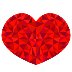 Naklejka na ściany i meble red polygonal heart