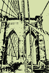 ponte di Brooklyn in uno schizzo vettoriale