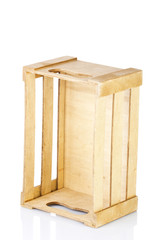 empty wooden crate isolated on white
