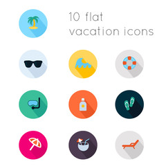 Modern flat icons vector collection with long shadow effect in s
