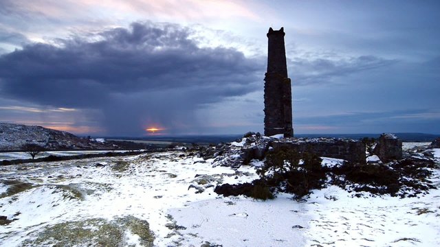 Time lapse of storm clouds over Bodmin Moor in Cornwall