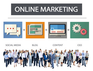 Online Marketing Business Content Strategy Target Concept