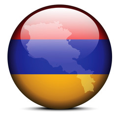 Map on flag button of Republic of Armenia