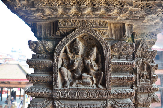 Wood carving in Patan Durbar Square
