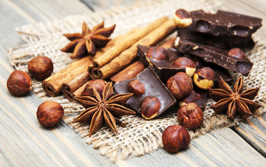 Dark  chocolate with nuts