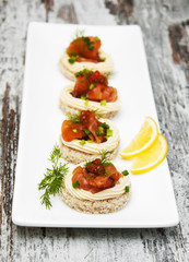 canape with salmon and dill