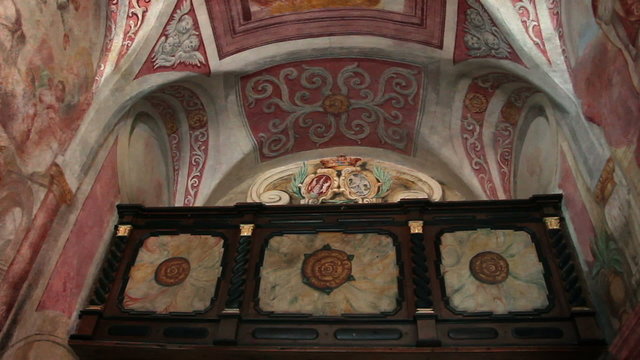 Shot of the old churc pulpit