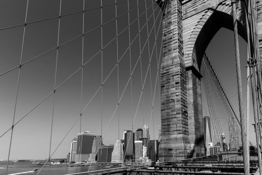 Fototapeta Brooklyn Bridge and Manhattan New York City US
