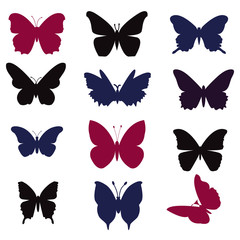 Fototapeta na wymiar butterflies silhouette - Illustration