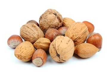 mix nuts isolated on white background