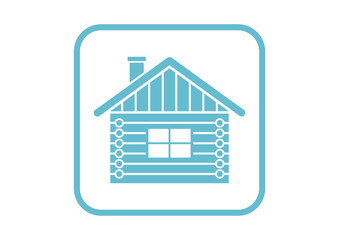 Log house vector icon on white background