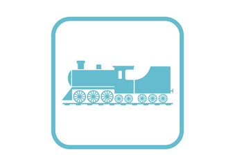 Locomotive vector icon on white background