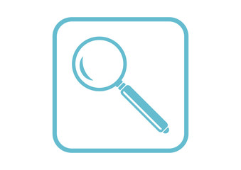 Magnifier vector icon on white background