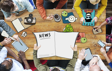 Journalist News Meeting Team Broadcast Concept