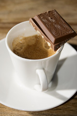 espresso coffee and chocolate