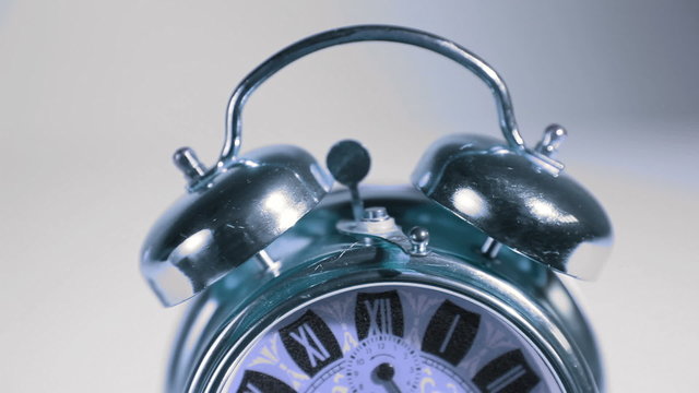 Close up of beautiful old silver clock